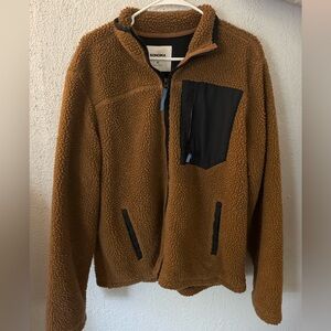 Sonoma Men's Tan Zip-Up Fleece Sweater